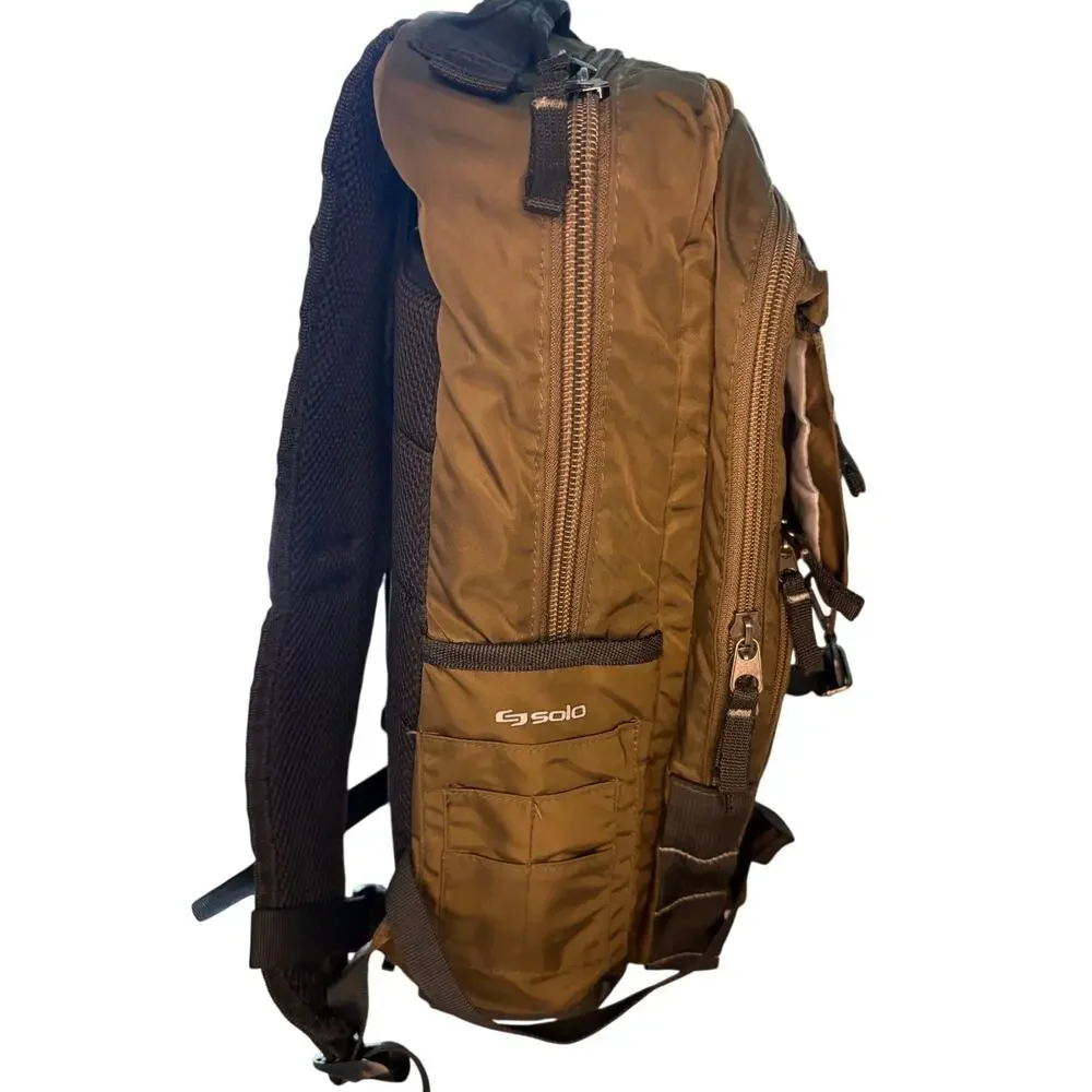 Solo New York Zone Backpack in Olive Khaki Green with Laptop / Lots of Pockets